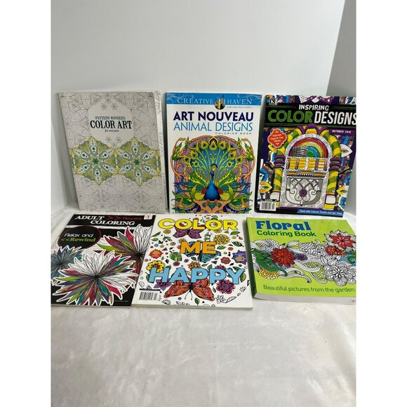Adult Mandalas and Designs Coloring Books Set of 6 - Picture 1 of 10